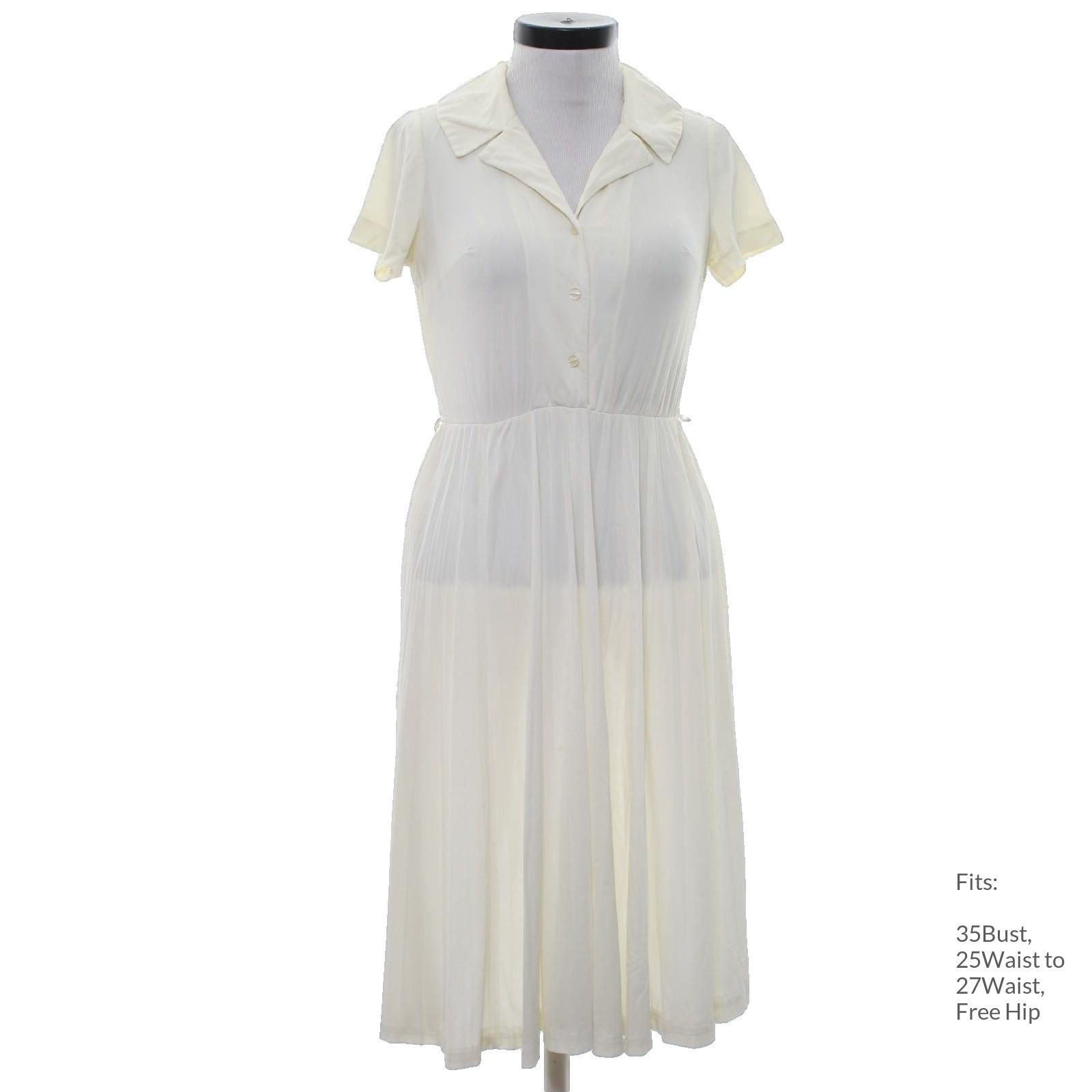 35Büste 50er Jahre 'Sacony' Kleid | Vintage Kurzarm Kleid (35Brustumfang, 25Taille bis 27Taille, Hüfte frei)