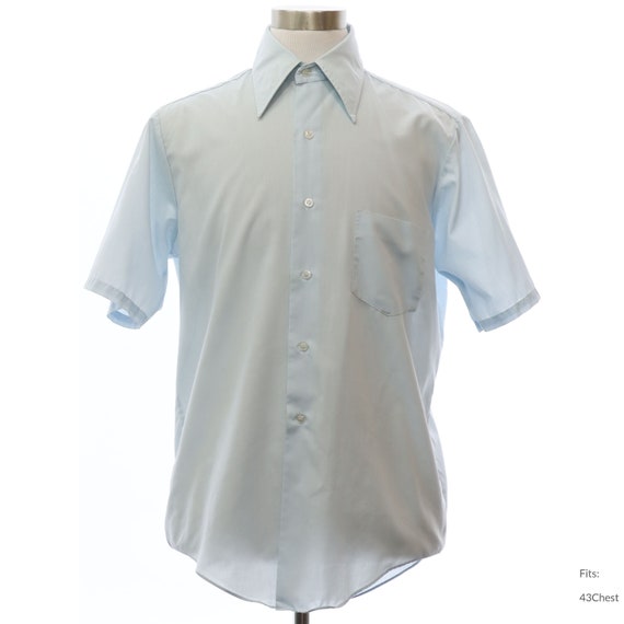 Large 70s Mens 'JC Penney' Mod Shirt | Vintage Short sleeve Shirt (43Chest)