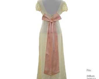 34Büste 50er Jahre &#39;selbsgemachtes&#39; Kleid | Authentisches Vintage Abendkleid oder Cocktail Maxi Maxikleid (34Brust, 26Taille, 36Hip)