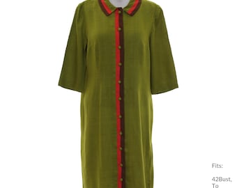 42Büste 50er Jahre Mod Kleid | Vintage 3/4 Ärmel Kleid (42Brust, Bis 38Taille, 44Hüfte)