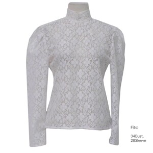 Small 80s Womens &#39;Avon Fashions&#39; Shirt | Authentic Vintage Totally 80s Lace Shirt (34Bust, 28Sleeve)