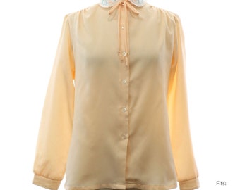 Medium 80s Womens 'Try 1' Shirt | Authentic Vintage Secretary Shirt (36Bust, 30Sleeve)