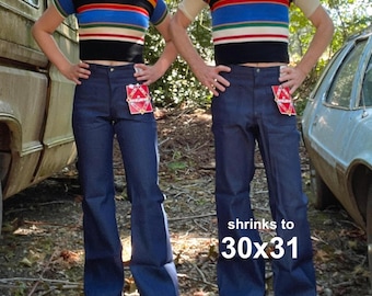 31W/32L Seafarer Navy Bellbottom Jeans Pants Mens New/old - Main Image