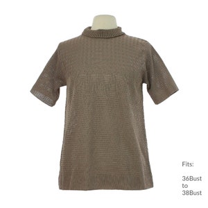 Grande chemise en tricot pour femmes des années 70 | Chemise à manches courtes vintage Deadstock (36 buste à 38 buste)