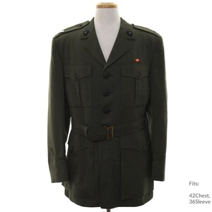 Large 60s Mens Marines Military Jacket | Vintage Long sleeve (42Chest, 36Sleeve)