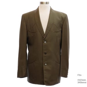 41Chest 50s Mens Gross Originals Jacket | Authentic Vintage Mod Rockabilly Western Blazer Sport Coat Jacket (34 Sleeve)