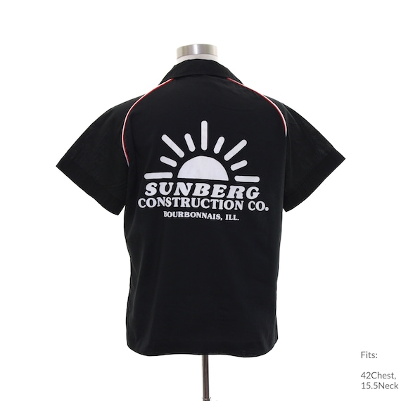 Large 60s Mens Bowling Shirt | Vintage Short Sleeve Shirt