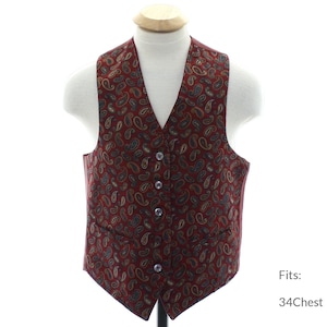 XS 60s Reversible Mod Suit Vest | Vintage Suit (34Chest)