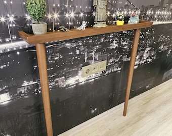 Wooden Narrow Console Table: Small Entryway Table, Radiator Shelf