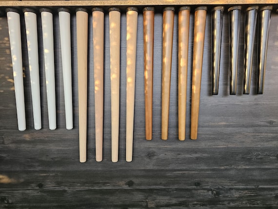 4 Pcs Mid Century Wooden Furniture Legs; Tapared Wood Legs for Table