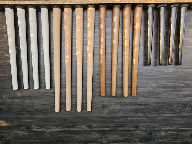 Upgrade your furniture with these 4 pcs mid century wooden furniture legs, perfect tapered beech wood table legs for table, coffee table, sofa, chair, bench, console, cabinet, etc.