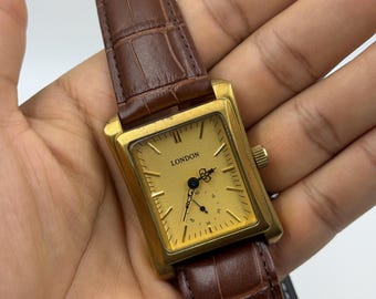 Automatic Gold Vintage Watch for Men With London Name for Classy Men Luxury Timepiece Classic Watch Good Luxury Gift For Men Elite Watch