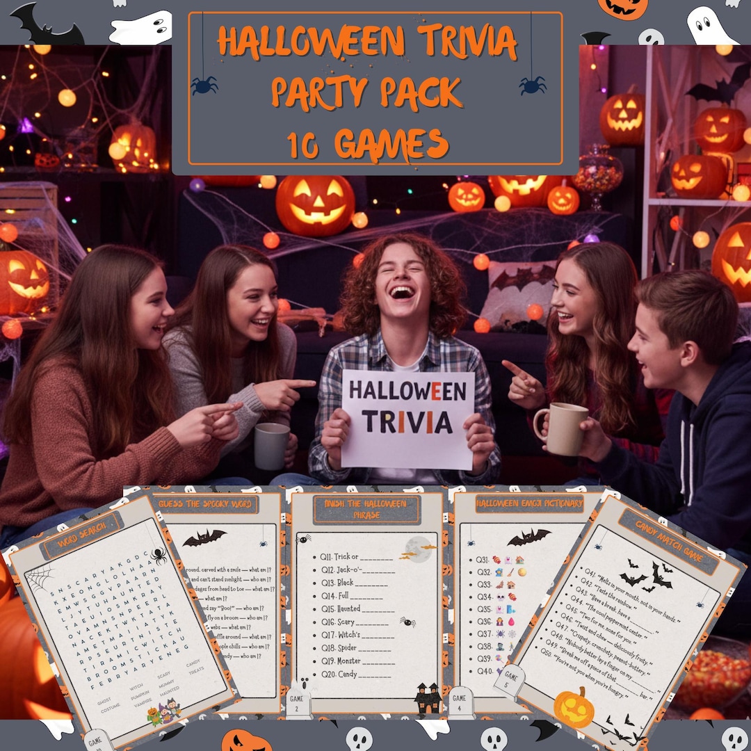 Hallowee Fun Halloween Printable 10 Game Bundle | Halloween Party Games | Halloween ...