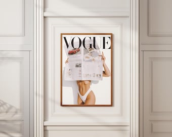Impression vintage de journaux Vogue – affiche éditoriale rétro de mode (téléchargement numérique)