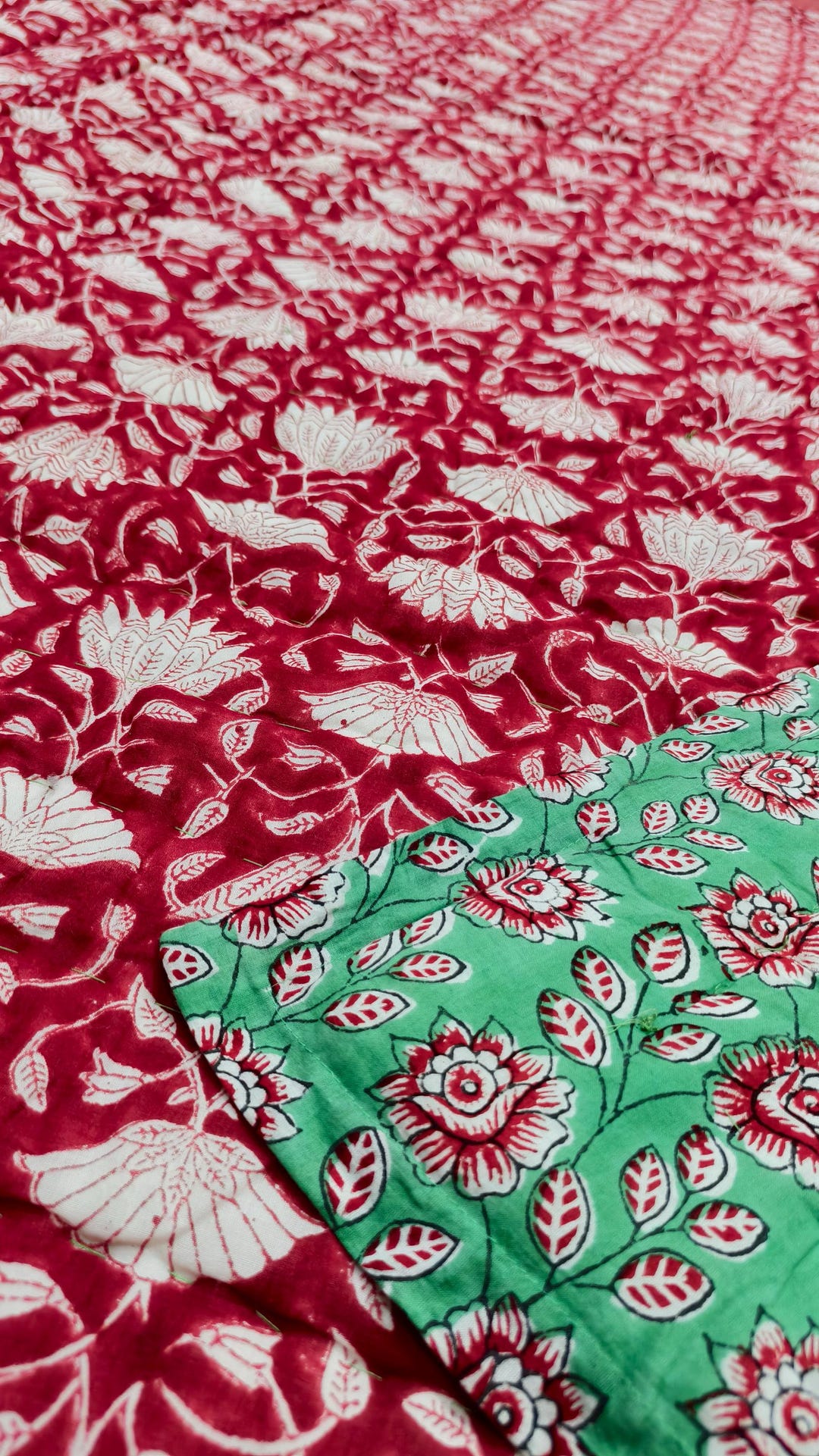 Red Razai Traditional Jaipuri Razai | Hand Block Printed Cotton Quilt | Red ...