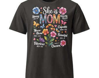 She Is MOM Floral PNG | Mother's Day Sublimation Design | Watercolor Mom Shirt PNG | Digital Download | Mom Life Tumbler Wrap Design