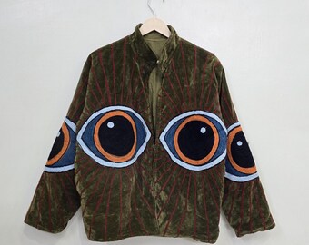 Hand Embroidered Velvet Suzani Jacket: Evil Eye Jacket | Boho Bridal Robe | Unique Statement Outerwear | Kimono Robe,Artisan Hippie Clothing