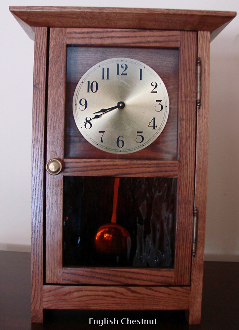 Solid Oak Mission Style Clocks With Quartz Pendulum Etsy