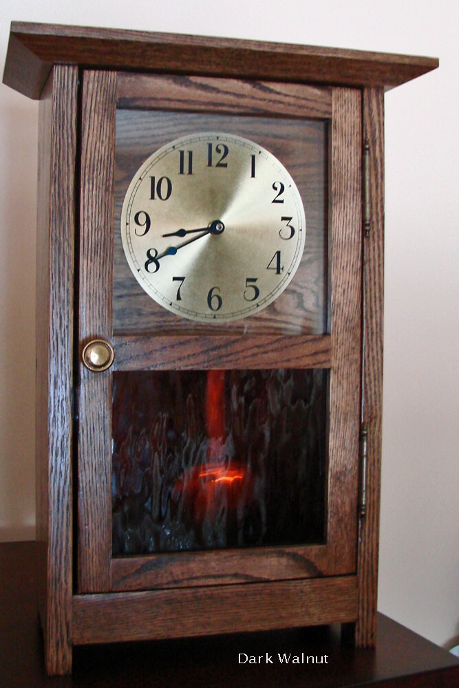 Solid Oak Mission Style Clock with Quartz Pendulum Etsy