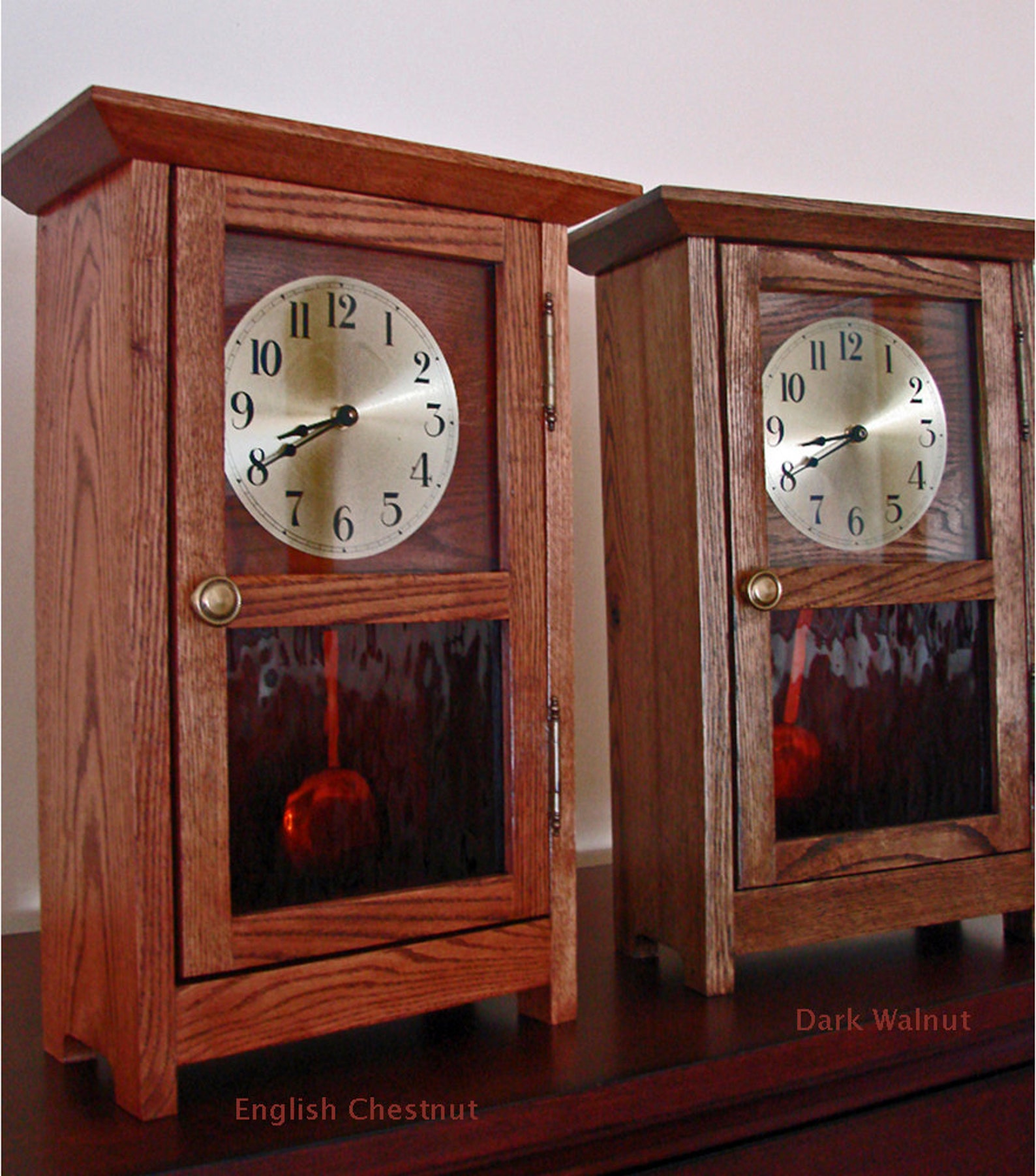 Solid Oak Mission Style Clock with Quartz Pendulum Etsy