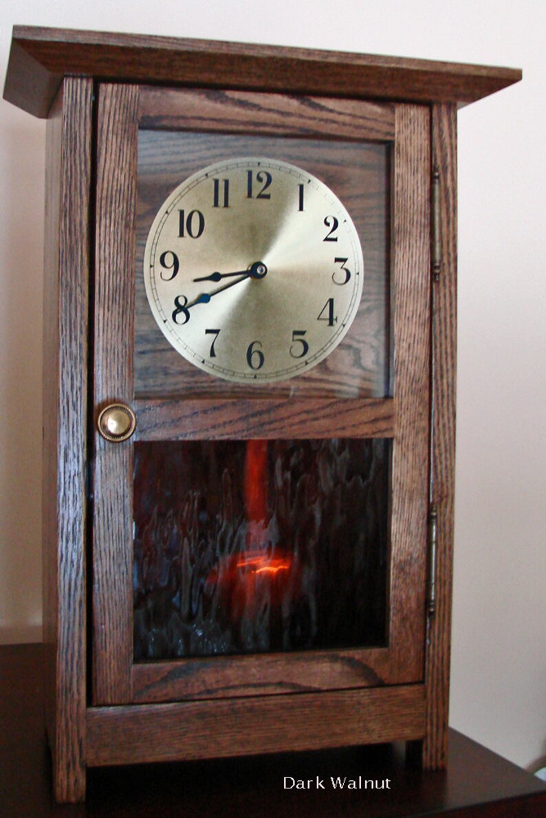 Solid Oak Mission Style Clocks With Quartz Pendulum Etsy