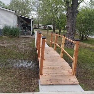 Cedar Bridges custom built  5 ft long and 3 ft wide with handrails  Handcrafted in the USA