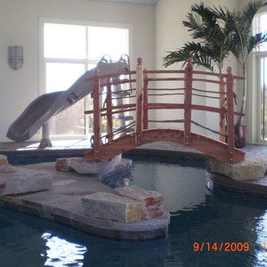 Cedar Bridges custom built  8 ft long and 3 ft wide with handrails and rope rails Handcrafted in the USA