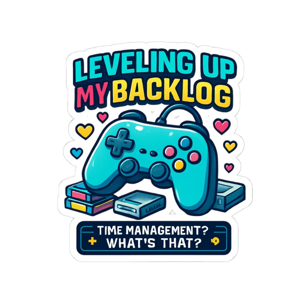 Leveling up My Backlog Gamer Controller Sticker | Kiss-cut Vinyl - Etsy