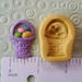 EASTER BASKET MOLD silicone flexible food safe 4 fondant chocolate candy polymer clay cake decorations oreos soap embeds cupcake toppers