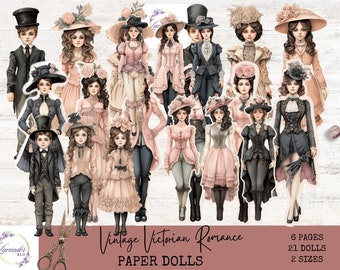 Printable Vintage Victorian Paper Dolls Set - 21 Unique Dolls