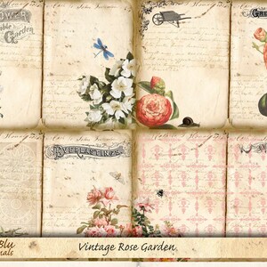 Rose Garden, Printable, Papers, Collage Sheet, Journal Page Rose Garden, Printable, Papers, Collage Sheet, Journal Page
