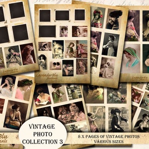 Printable Junk Journal Kit, Vintage Photo Collection 3