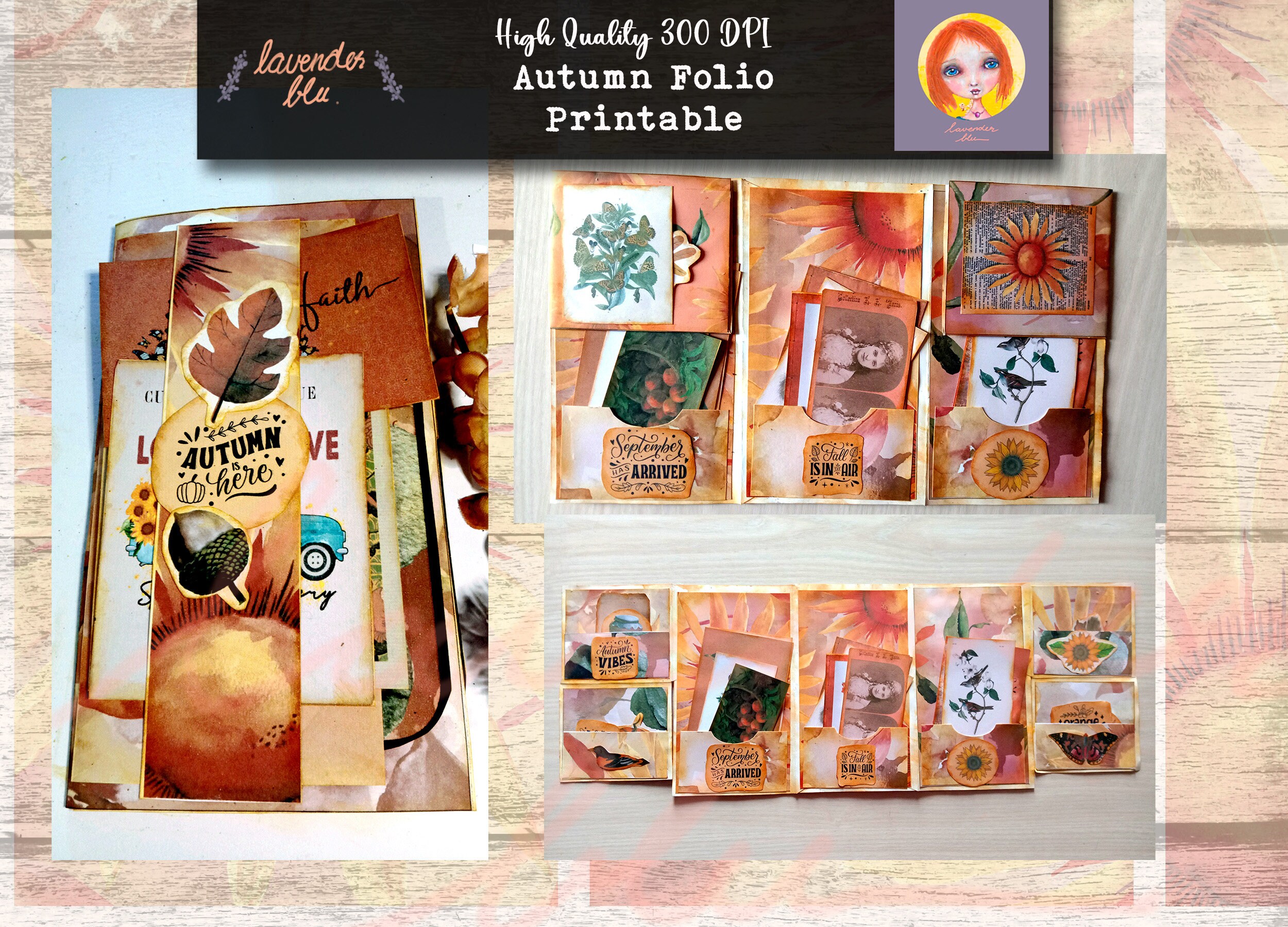 Autumn Junk Journal Folio Kit - Printable Ephemera - Digital Craft ...