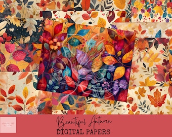 Cozy Fall Digital Paper Pack | Scrapbooking Supplies | Printable Autumn Patterns | Instant Download