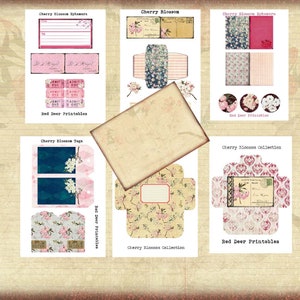 Printable Cherry Blossom Ephemera Pack