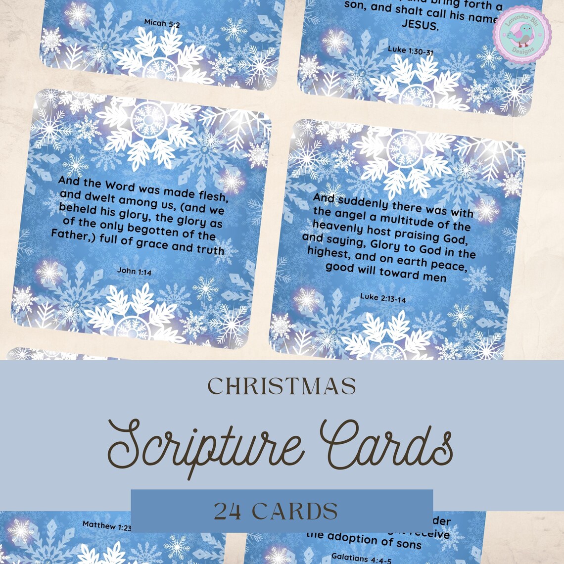 Printable Christmas Bible Verse Cards - Digital Download - Scripture ...