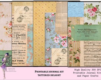ジャンクジャーナルキット コラージュシート ヴィンテージ 印刷