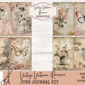 Printable Vintage Romance Journal Kit | Elegant Victorian Junk Journal ...