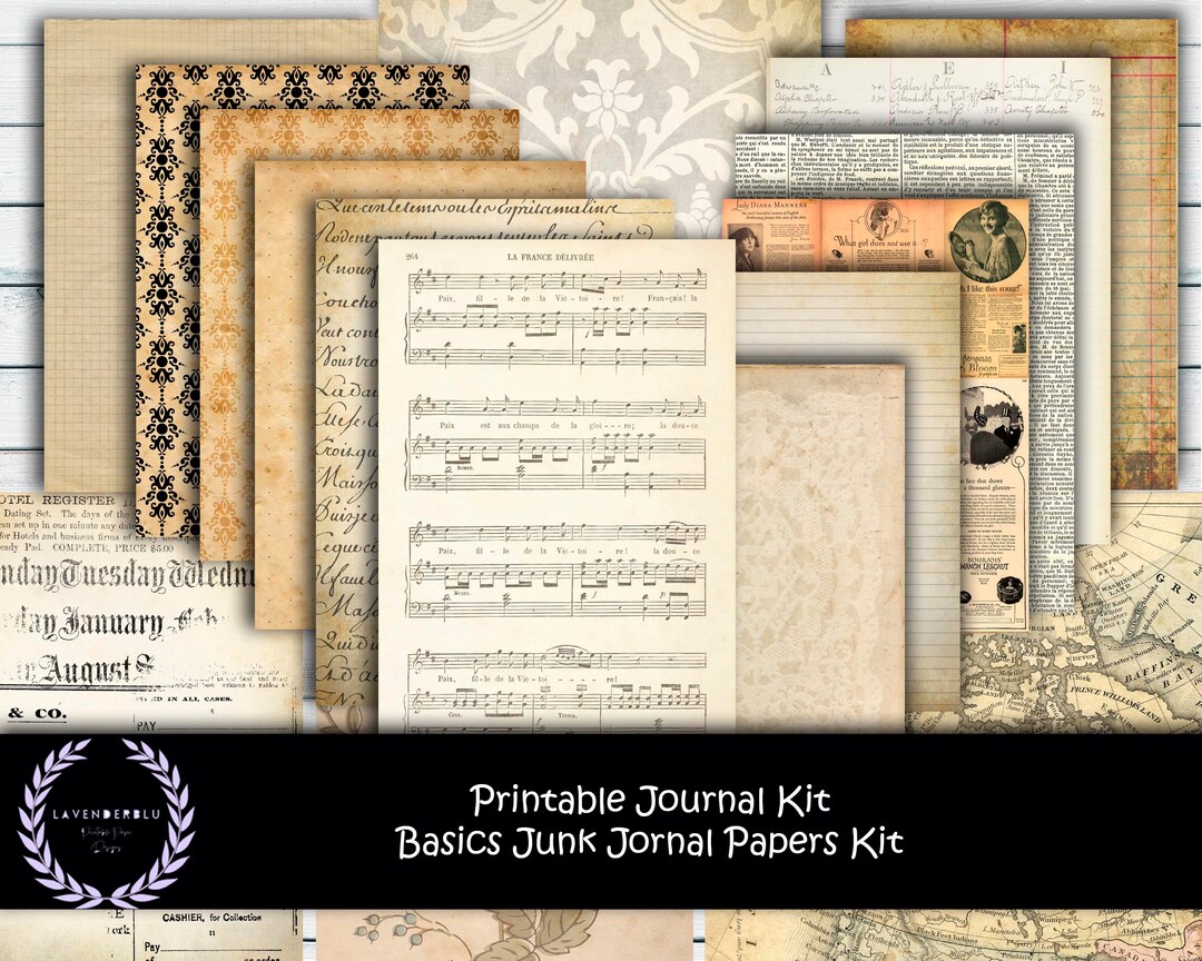 Vintage Ephemera Printable Junk Journal Kit (digital Download) - Etsy ...