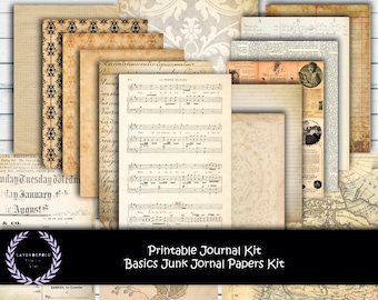 Vintage Ephemera Printable Junk Journal Kit (Digital Download)