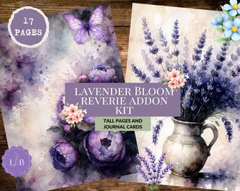 Lavender Bloom Junk Journal Kit | Printable Pages, Ephemera (Digital Download)