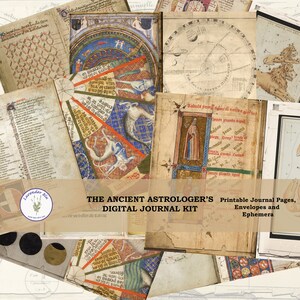 Junk Journal Kit, Junk Journal, The Ancient Astrologer&#39;s Digital Journal Kit