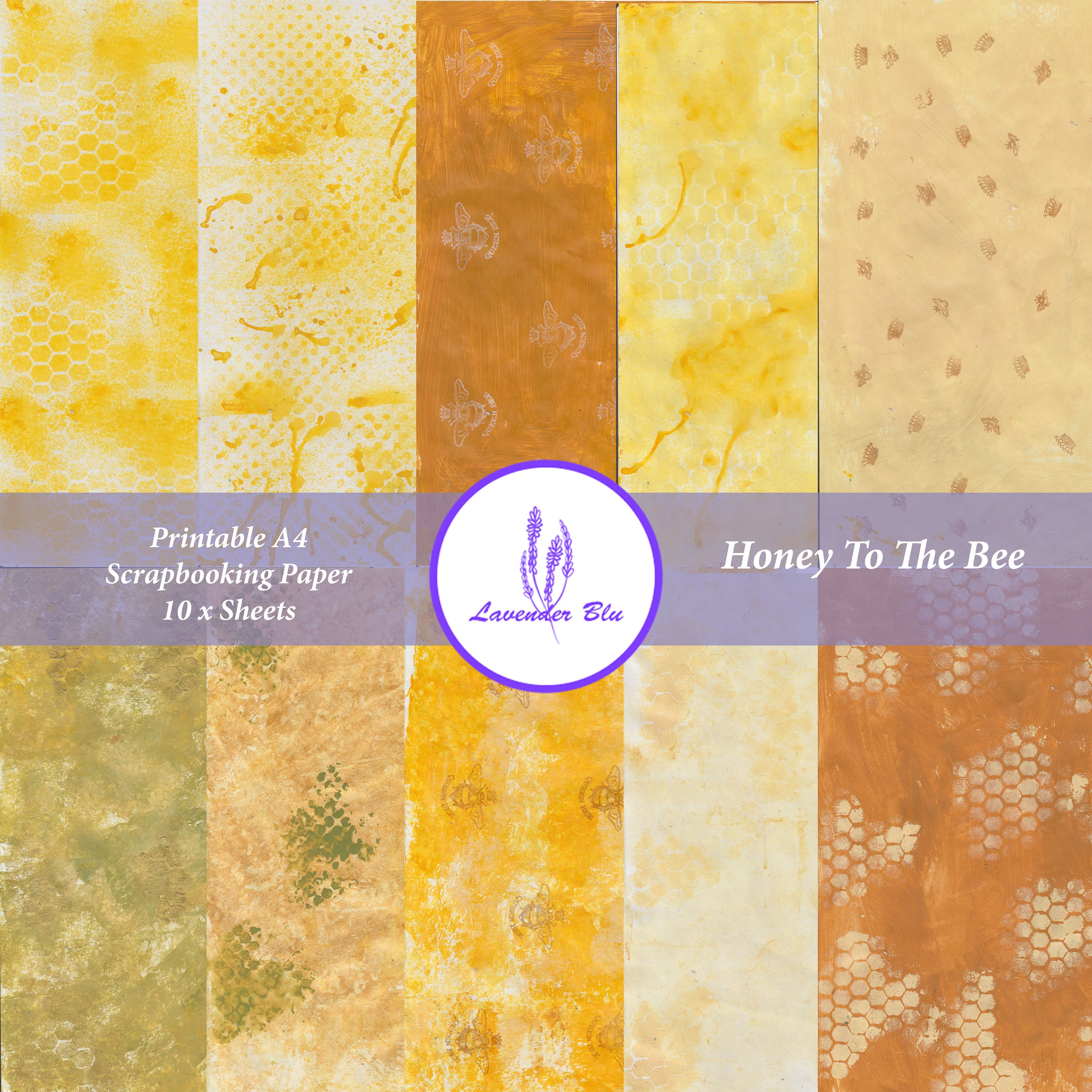 Printable Scrapbooking Papers Honey to the Bee - Etsy