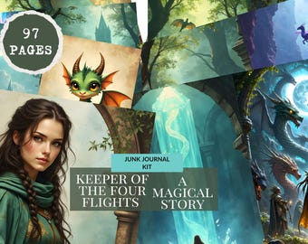 Dragon Journal Kit | Fantasy Ephemera, Medieval Papers (Digital Download)