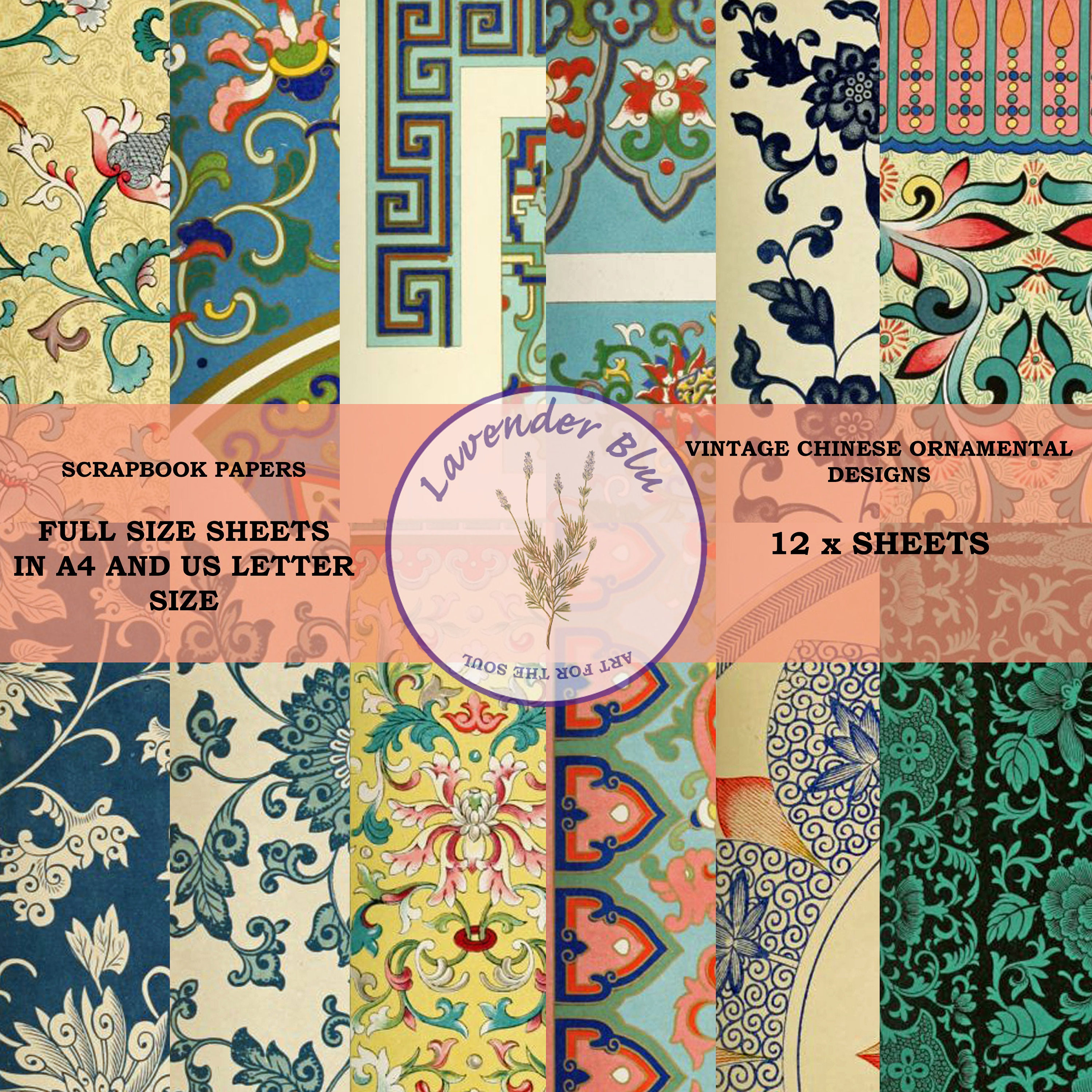 Digital Scrapbook Paper Full Sheets A4 and US Letter Size - Etsy
