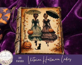 Victorian Halloween Junk Journal Kit | Printable Pages, Ephemera (Digital Download)