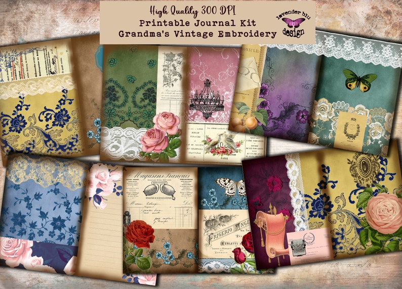 Junk Journal Kitprintable Junk Journal Supplies Etsy