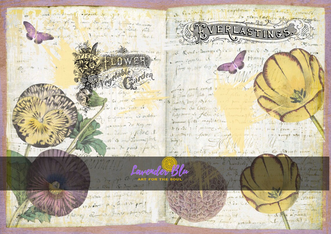 Garden Themed Floral Printable Journal Pages Journal - Etsy