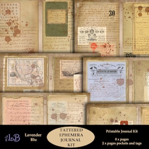Tattered Ephemera Printable Journal Kit (Digital Download)