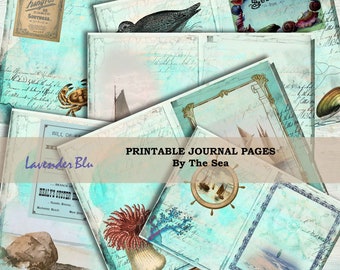 Junk Journal Printable Journal kit By The Sea. Junk Journal Ephemera Digital Paper